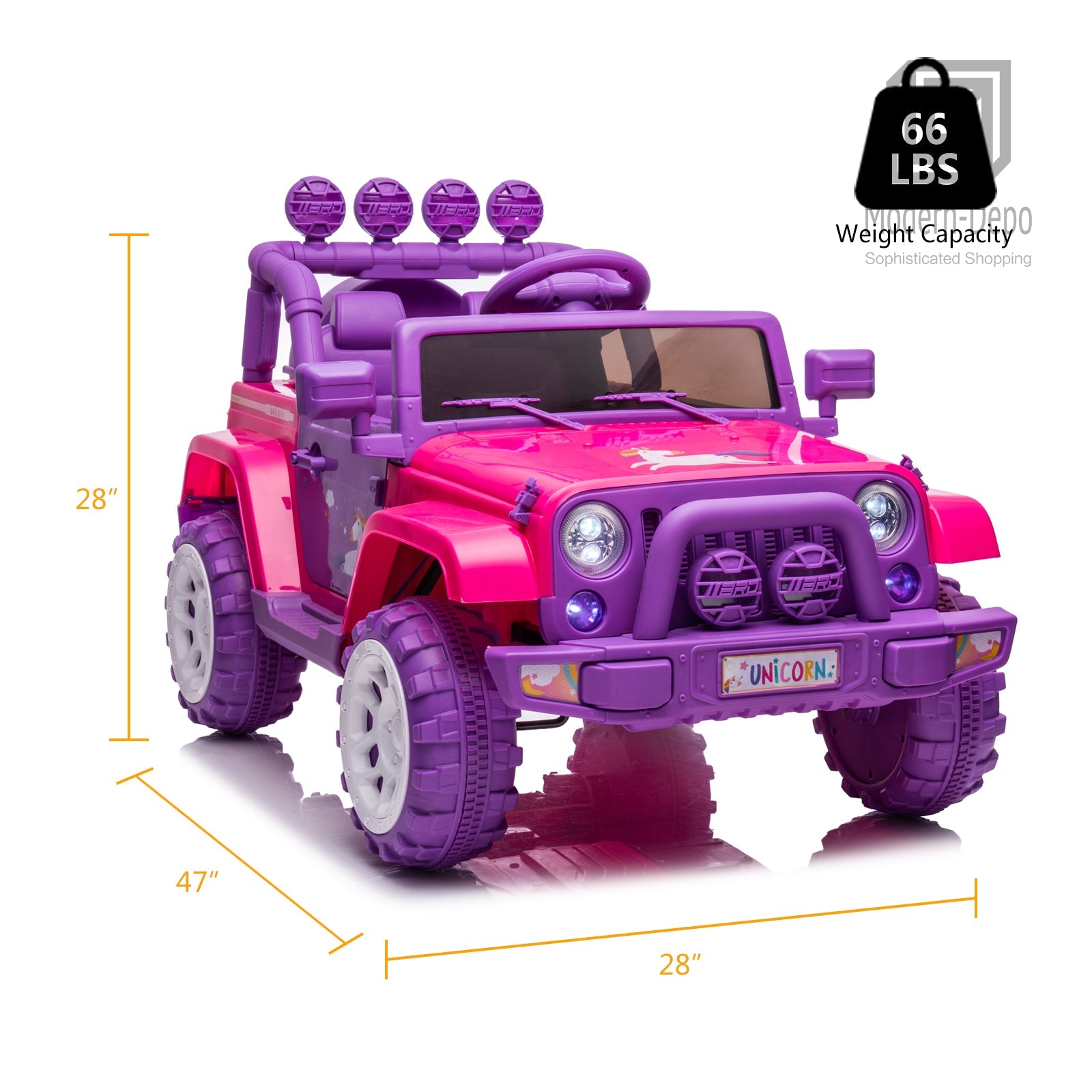 Jeep Kids Ride On Car with Parent Remote Control, Customizable Stickers, and LED Lights - 12V