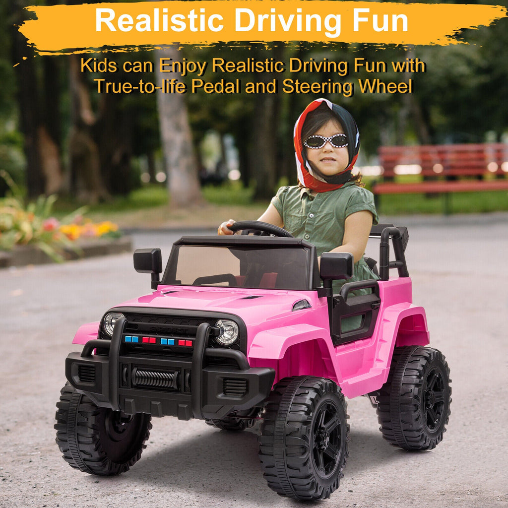JOYMOR 12V Kids Ride-On Truck with Remote Control, Adjustable Speeds, and MP3 Player