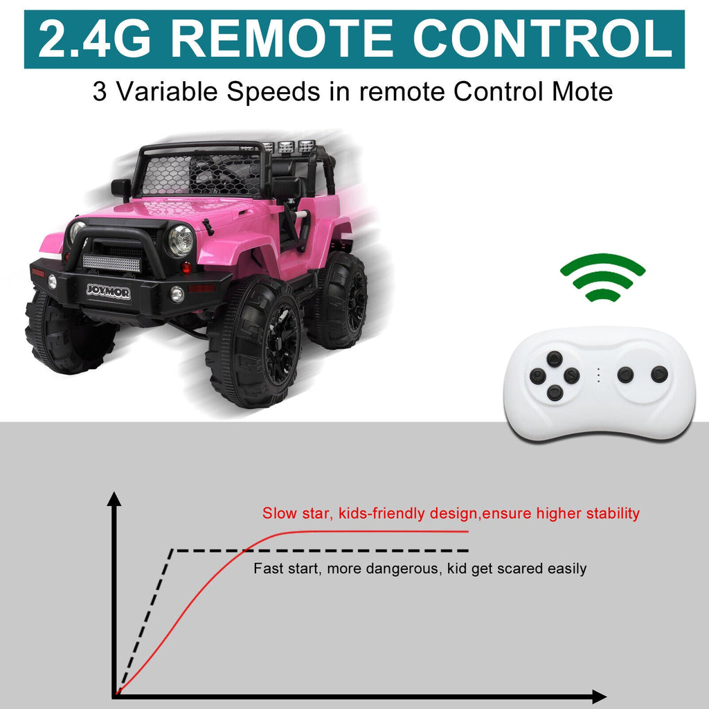 JOYMOR 12V Kids Ride on Truck with Remote Control, Spring Suspension, Music, and Horn