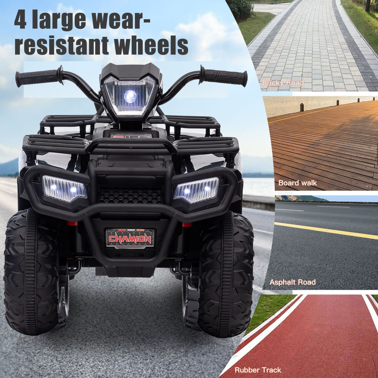 Electric 4-Wheeler ATV for Kids with AUX and USB Ports - 12V Ride-On Quad Car