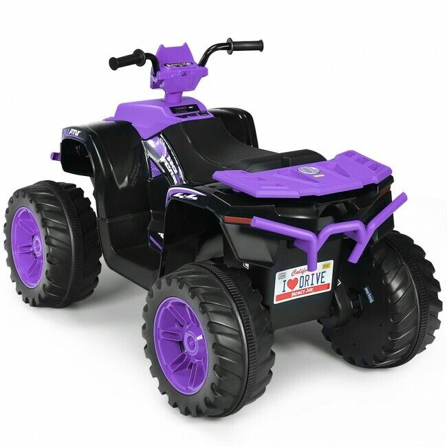 Kids 4-Wheeler ATV Quad Ride On Car with LED Light & Music - Purple
