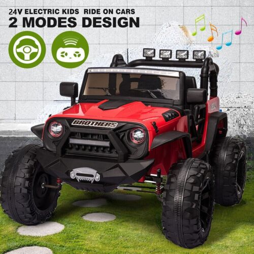 Kids Electric JEEP Ride On Truck with Remote Control - 24V 2x200W [RED]