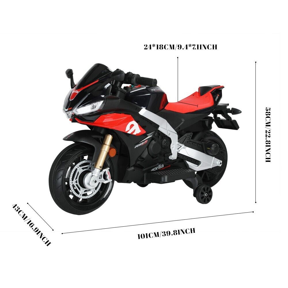 Kid's Electric Motorcycle with LED Lights and Bluetooth - 12V Ride-On Motorbike