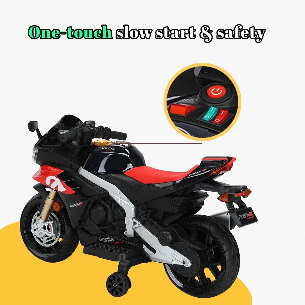 Kid's Electric Motorcycle with LED Lights and Bluetooth - 12V Ride-On Motorbike