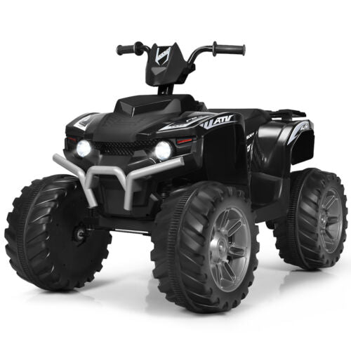 Kid's Electric Ride-On ATV with Music and LED Lights - Black
