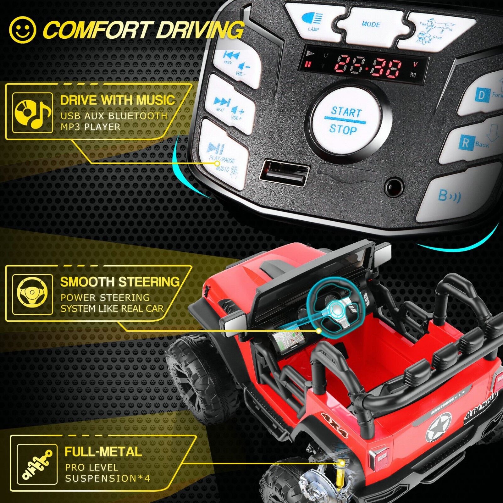 Electric Ride-On Toy Car for Kids with Remote Control - Perfect Gift for Children 24/12V