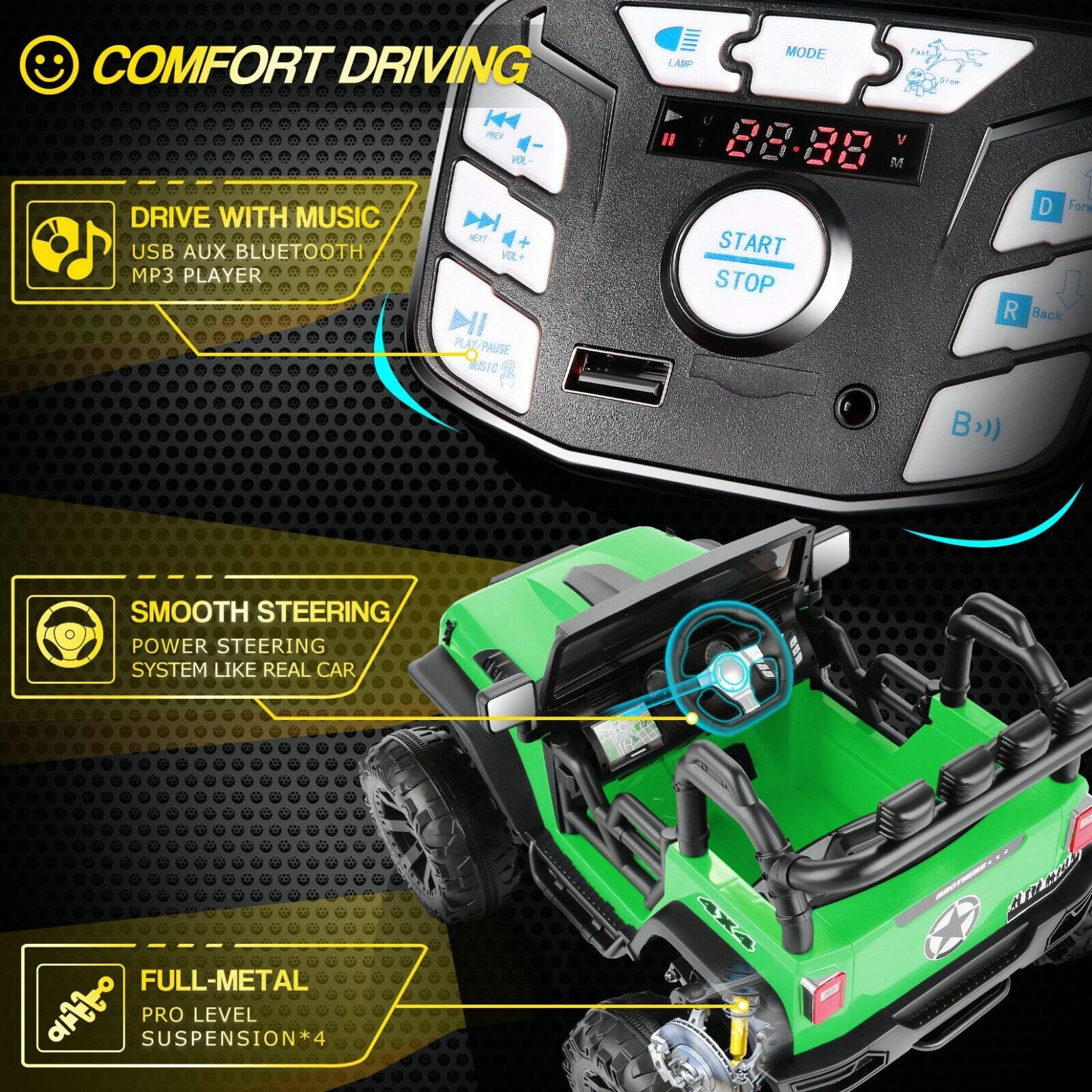 Electric Ride-On Toy Car for Kids with Remote Control - Perfect Gift for Children 24/12V