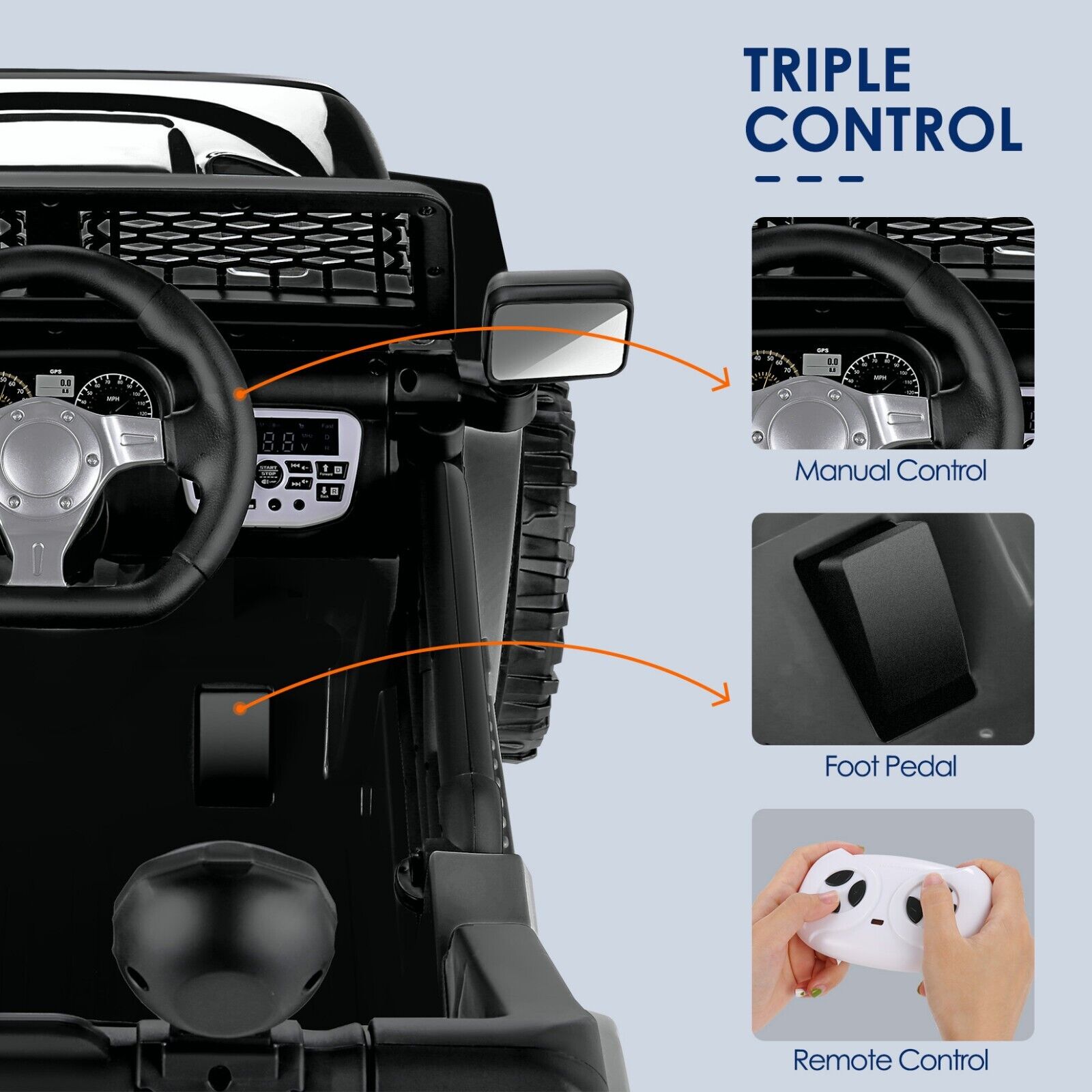 Electric Ride-On Toy Car for Kids with Remote Control and MP3 Player