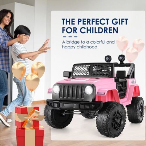 Kids Electric Ride On Car with Remote Control and MP3 Player - 2 Seater 12V Truck with 7AH Power
