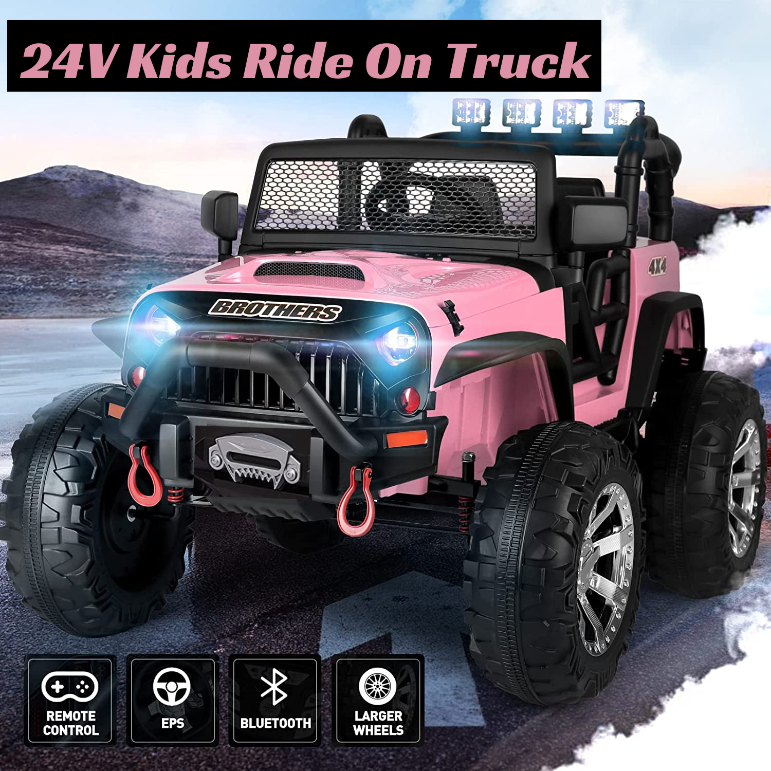 Kids Electric Ride-On Car with Remote Control and MP3 Player - 24/12V Children's Toy Truck