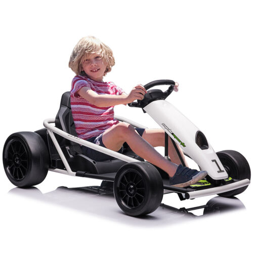 Kid's Go Kart with Wide Seat, Durable Tires, and Powerful Motors - Maximum Load 300lbs