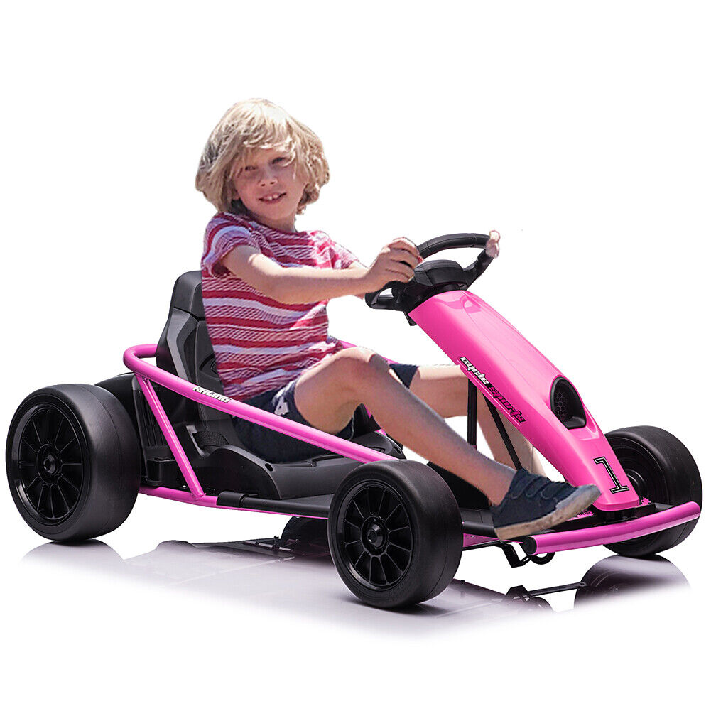 Kid's Go Kart with Wide Seat, Durable Tires, and Powerful Motors - Maximum Load 300lbs