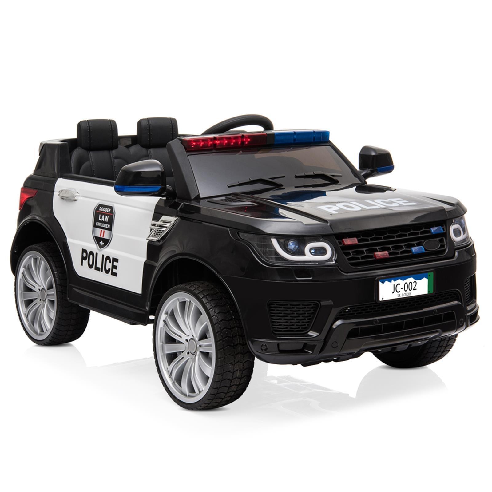 Kids Police Ride On Car with Remote Control, Music, and Horn - 12V Electric Toy