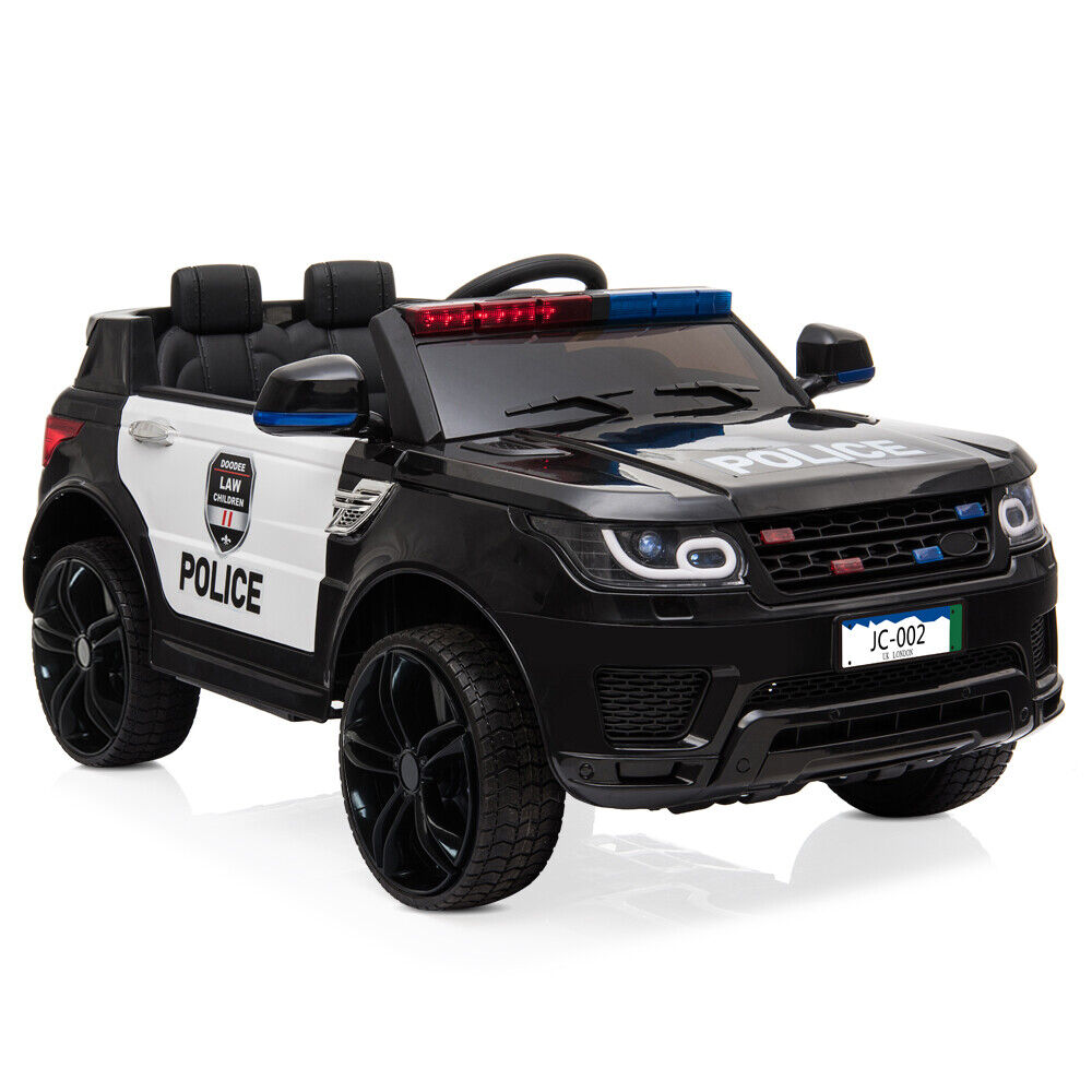 Kids Police SUV Ride-On Car with 3 Speeds, Music, Sirens, and Parental Control - 12V