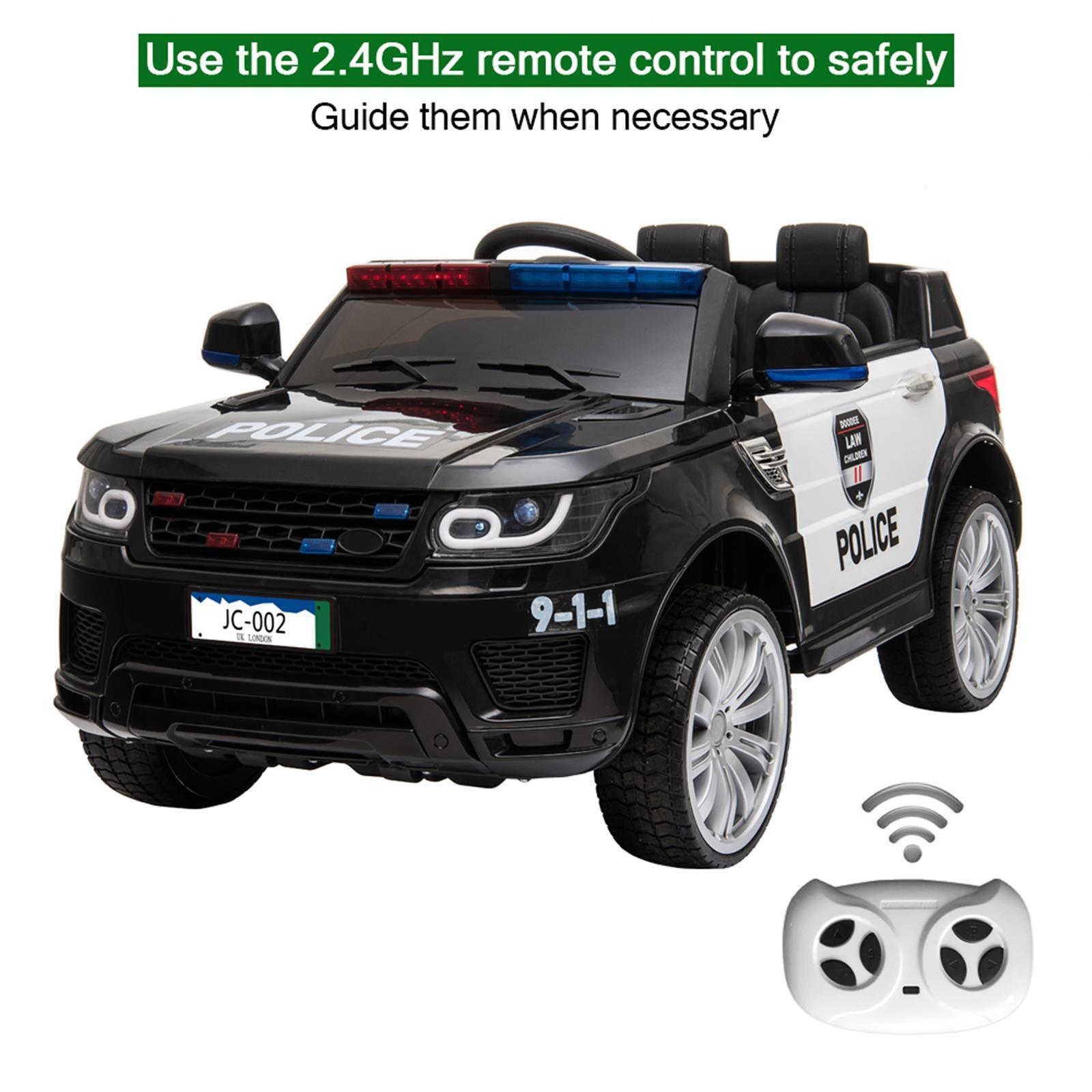 Kids Police SUV Ride-On Car with Lights, Music, and Remote Control - 3 Speed Options