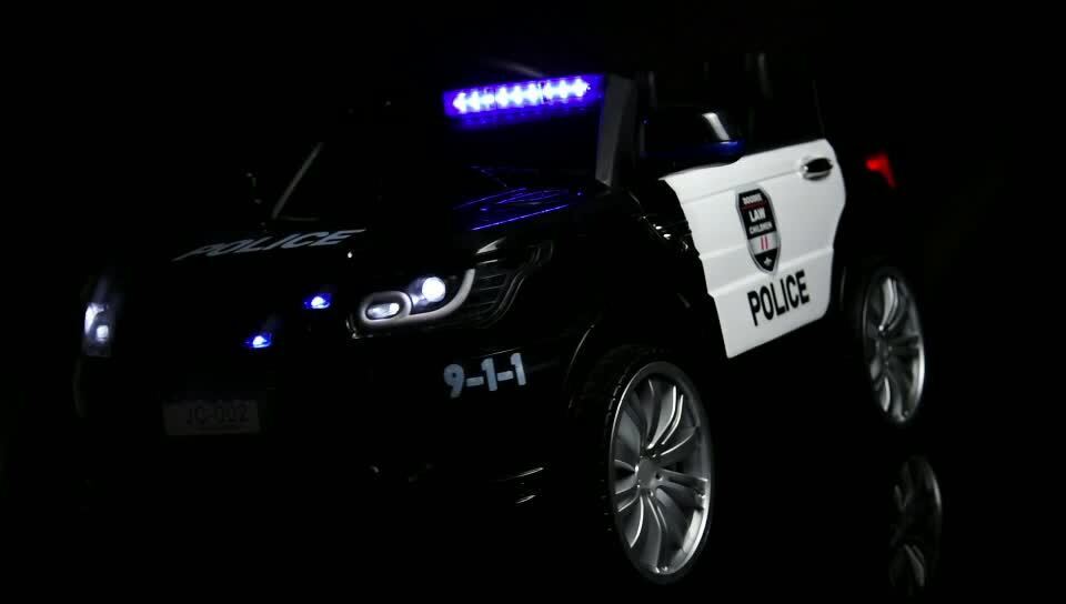 Kids Police SUV Ride-On Car with 3 Speeds, Music, Sirens, and Parental Control - 12V