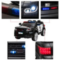 Kids Police SUV Ride-On Car with Lights, Music, Sirens, and Parental Control - 12V