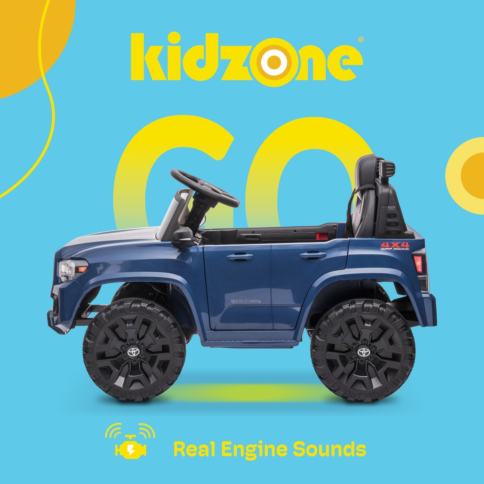 Kidzone 12V Ride-On Truck - Battery Powered Car for Kids in 7 Vibrant Colors