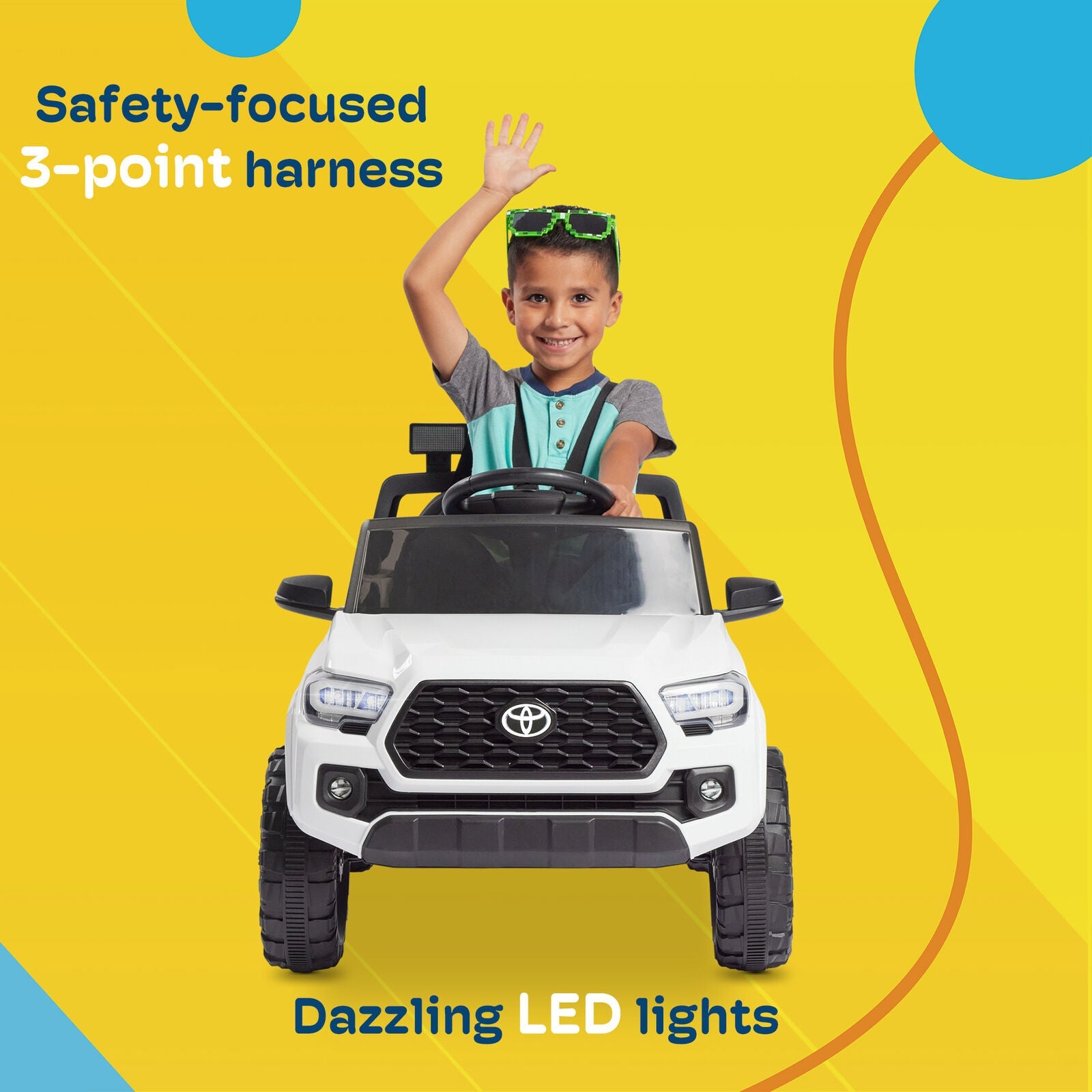 Kidzone 12V Ride-On Truck - Battery Powered Car for Kids in 7 Vibrant Colors