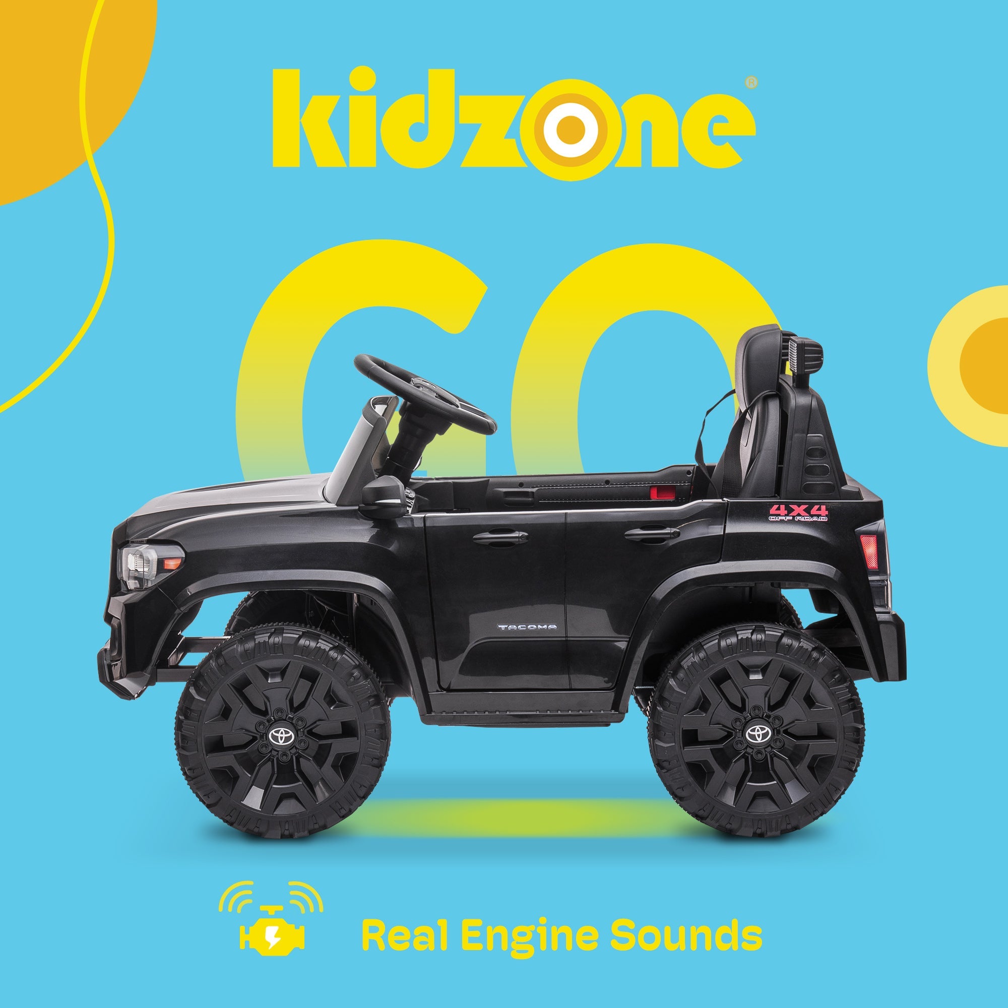Kidzone 12V Ride-On Truck - Battery Powered Car for Kids in 7 Vibrant Colors