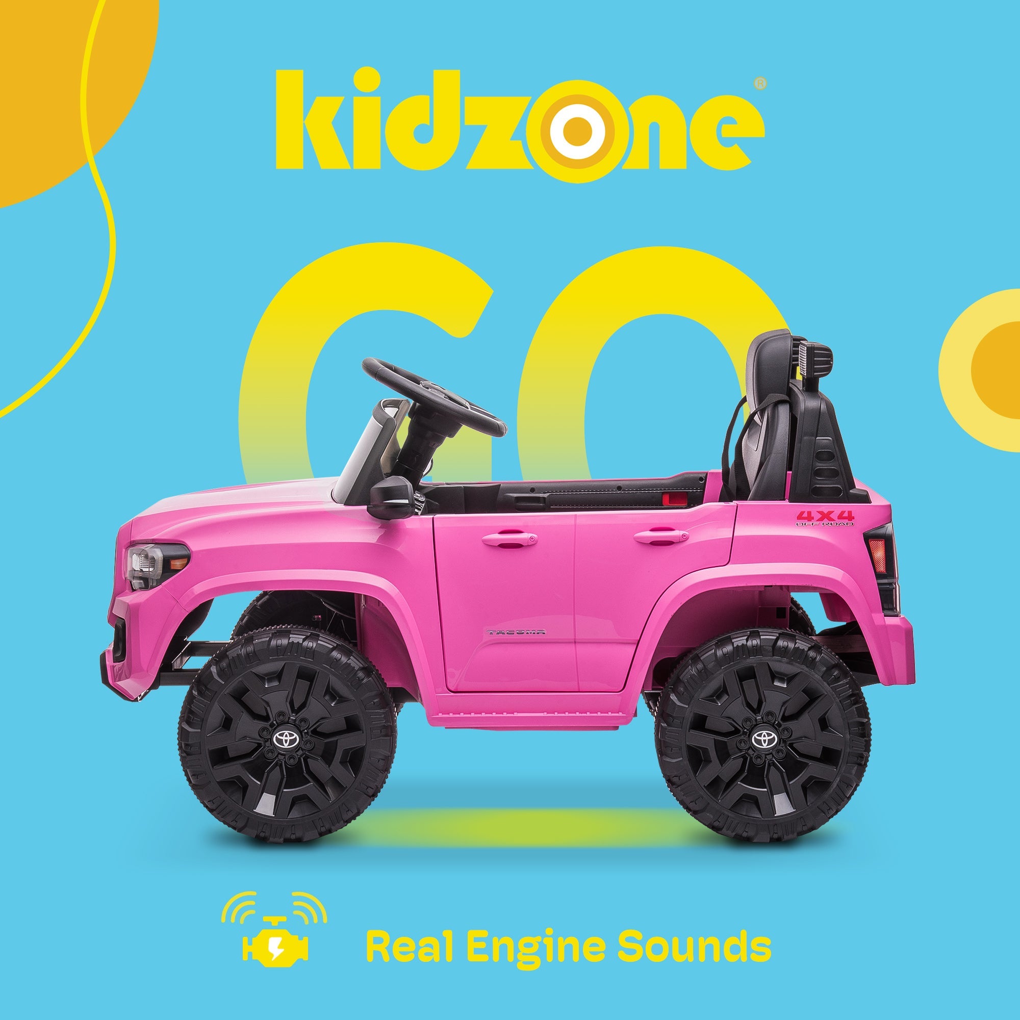 Kidzone 12V Ride-On Truck - Battery Powered Car for Kids in 7 Vibrant Colors
