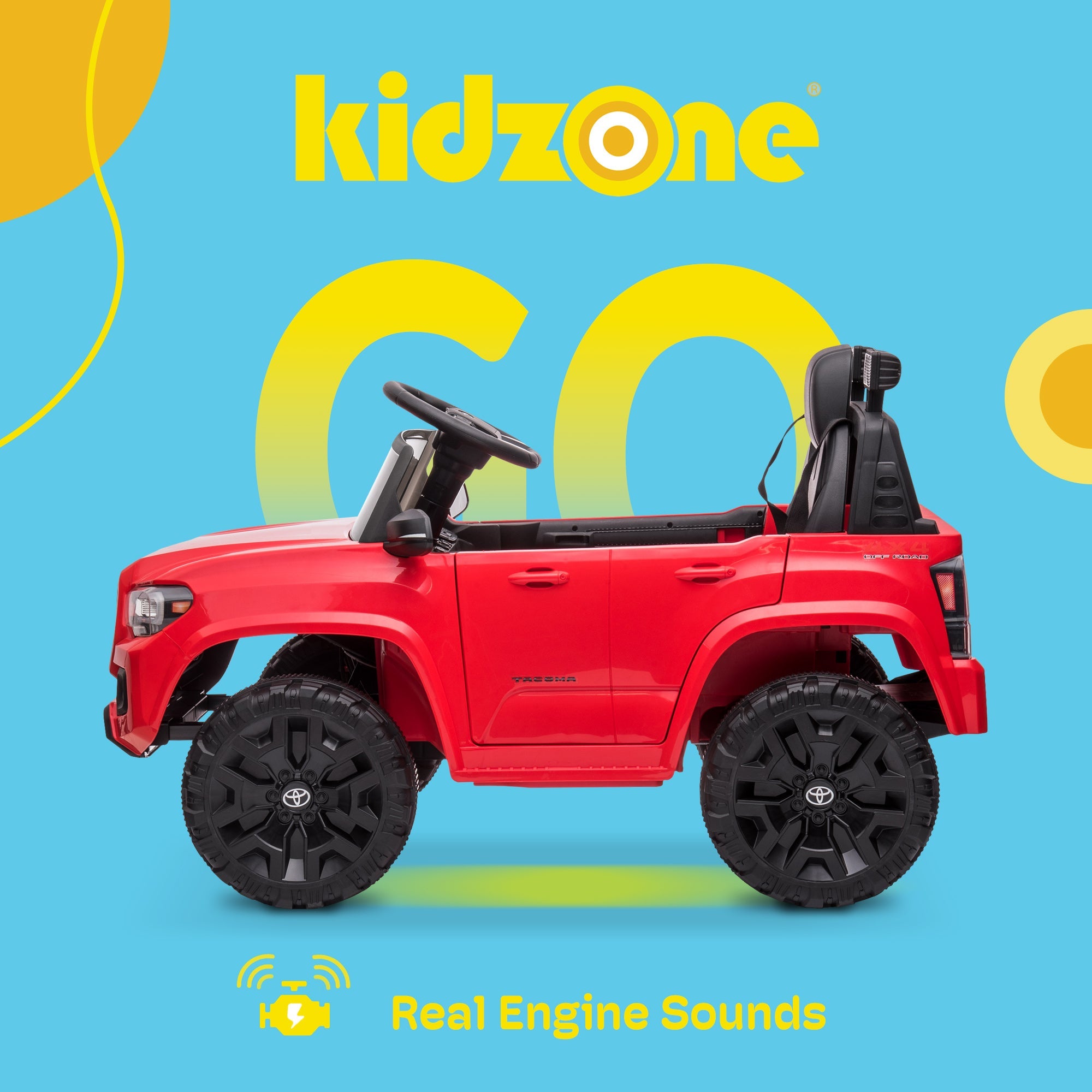 Kidzone 12V Ride-On Truck - Battery Powered Car for Kids in 7 Vibrant Colors