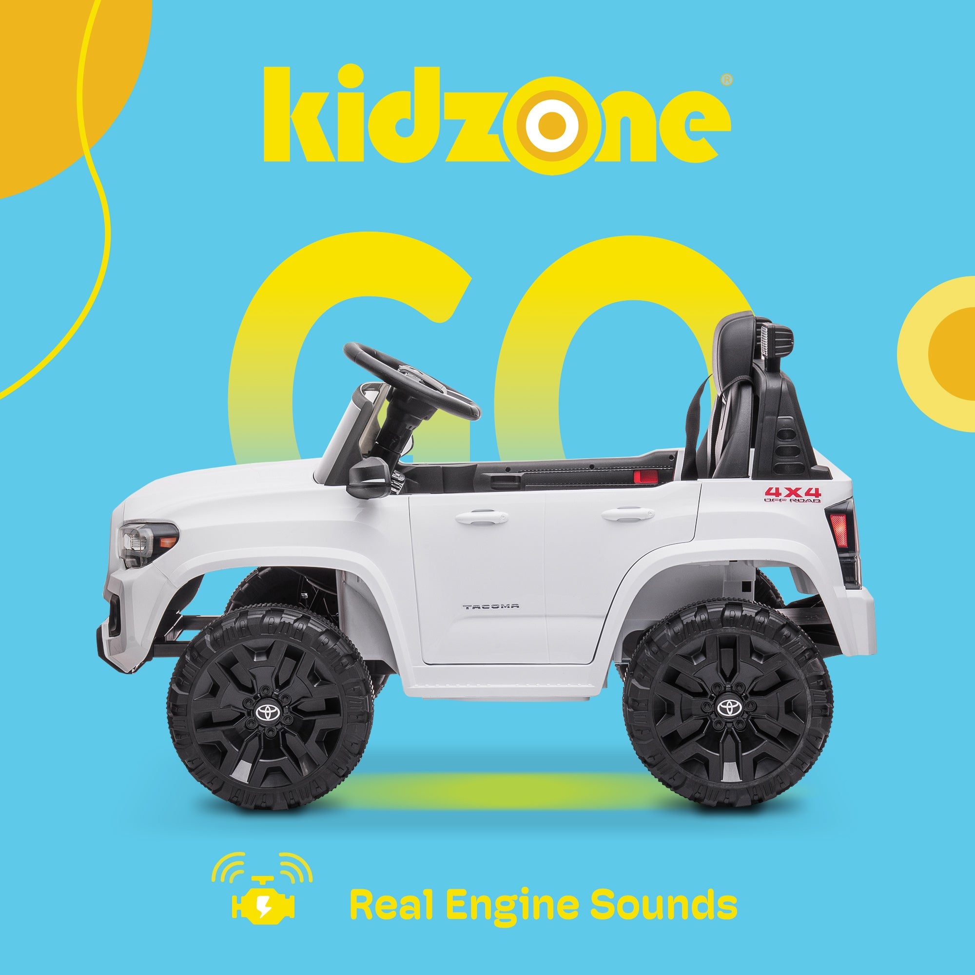 Kidzone 12V Ride-On Truck - Battery Powered Car for Kids in 7 Vibrant Colors