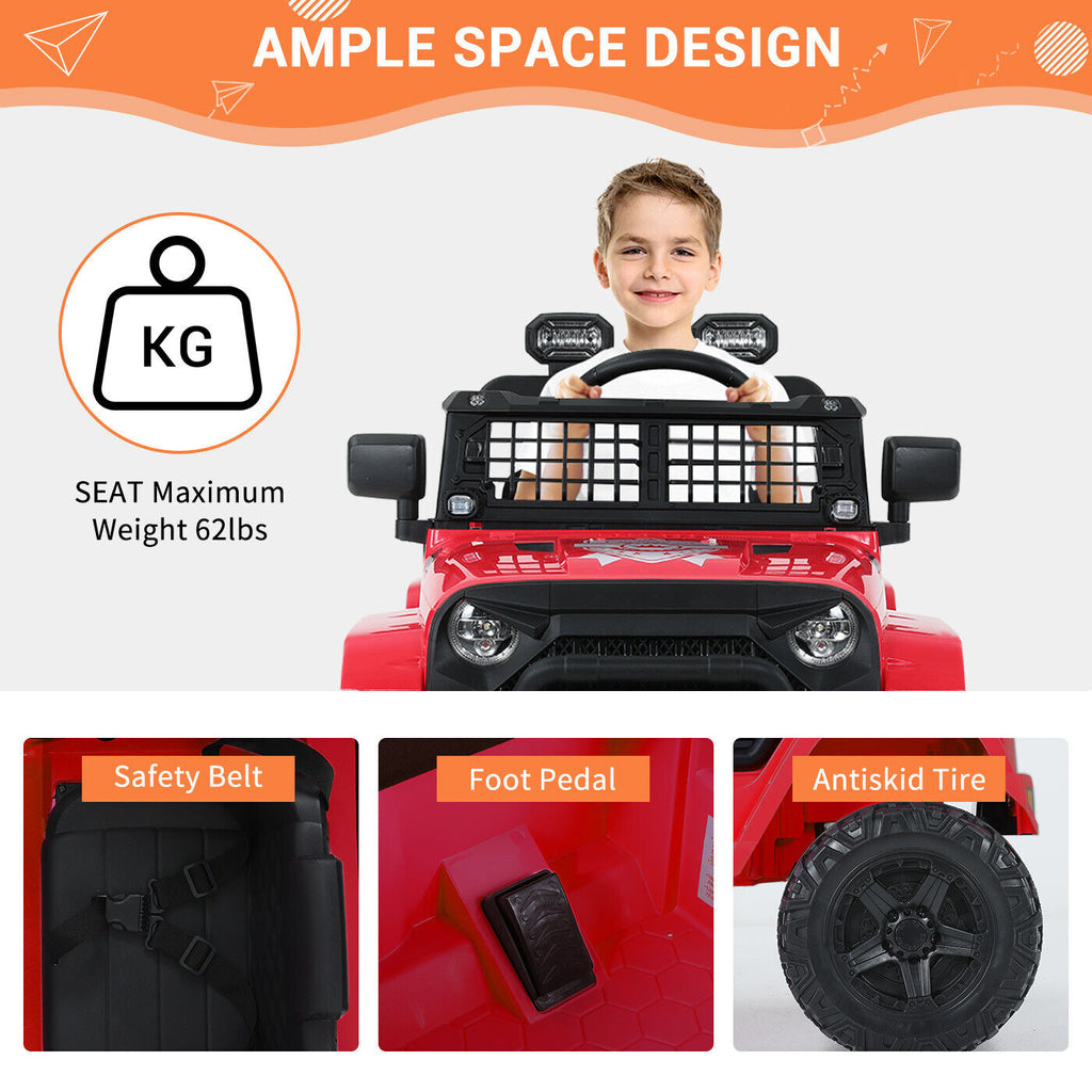 Kimbosmart 12V Kids Ride-On Truck with MP3 and Remote Control