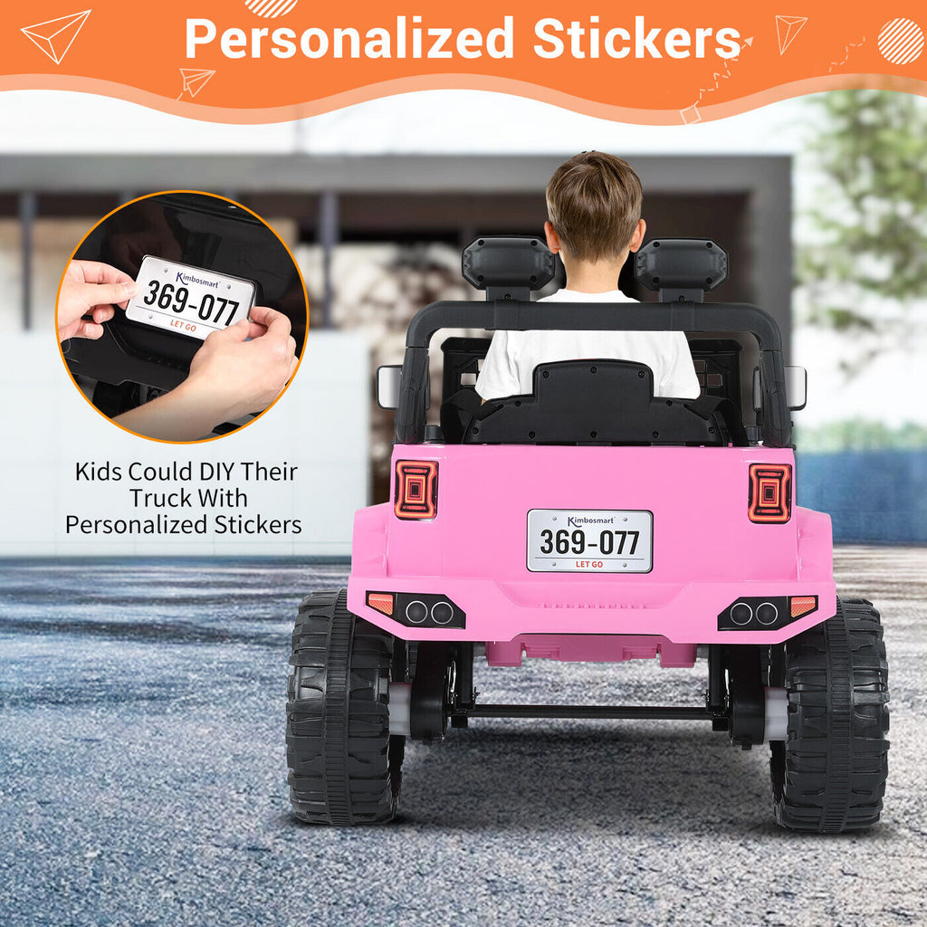Kimbosmart 12V Kids Ride On Truck with Remote Control and Bluetooth Connectivity