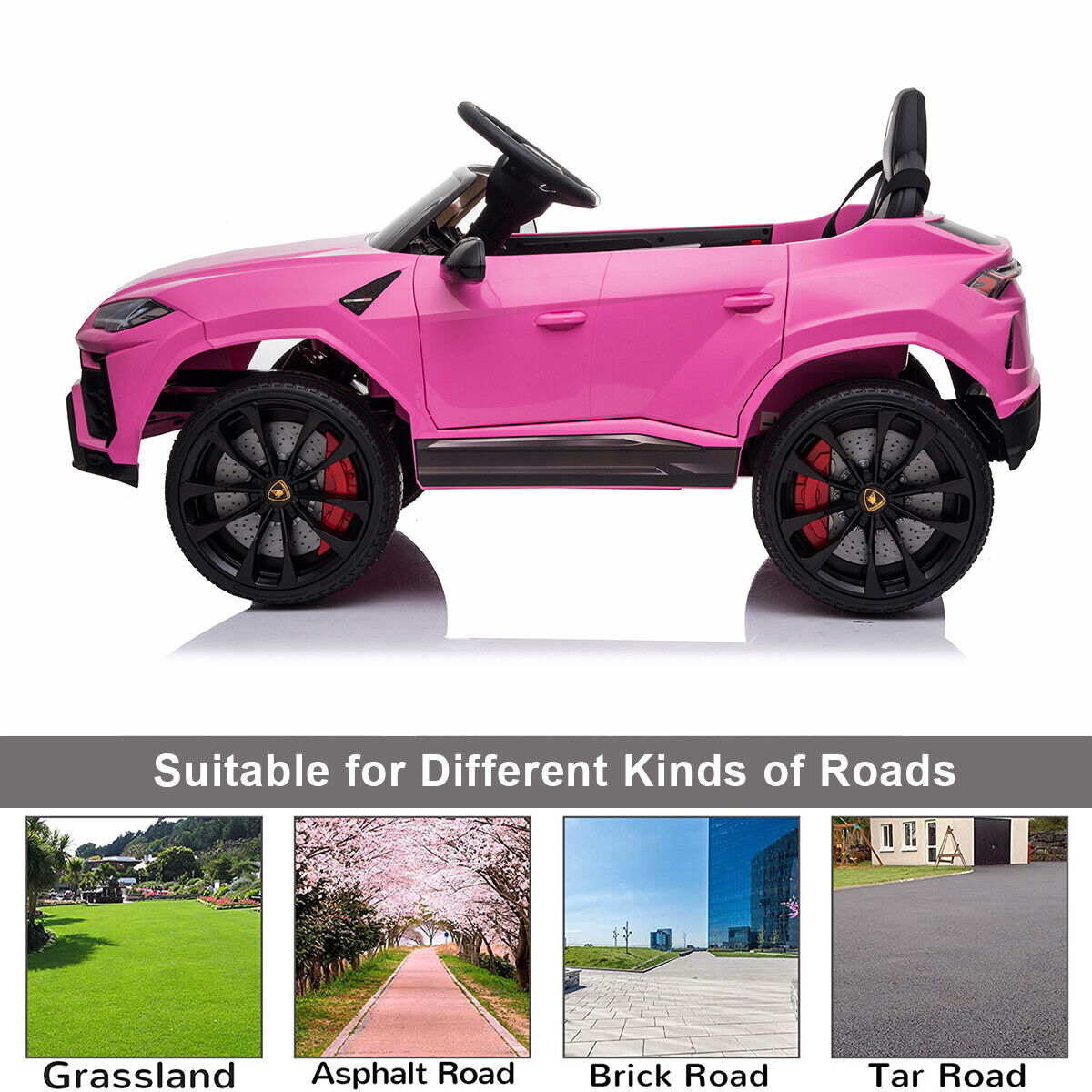 Kimbosmart 12V Lamborghini Licensed Electric Ride-On Car with Remote Control for Kids - Perfect Gift for Young Drivers