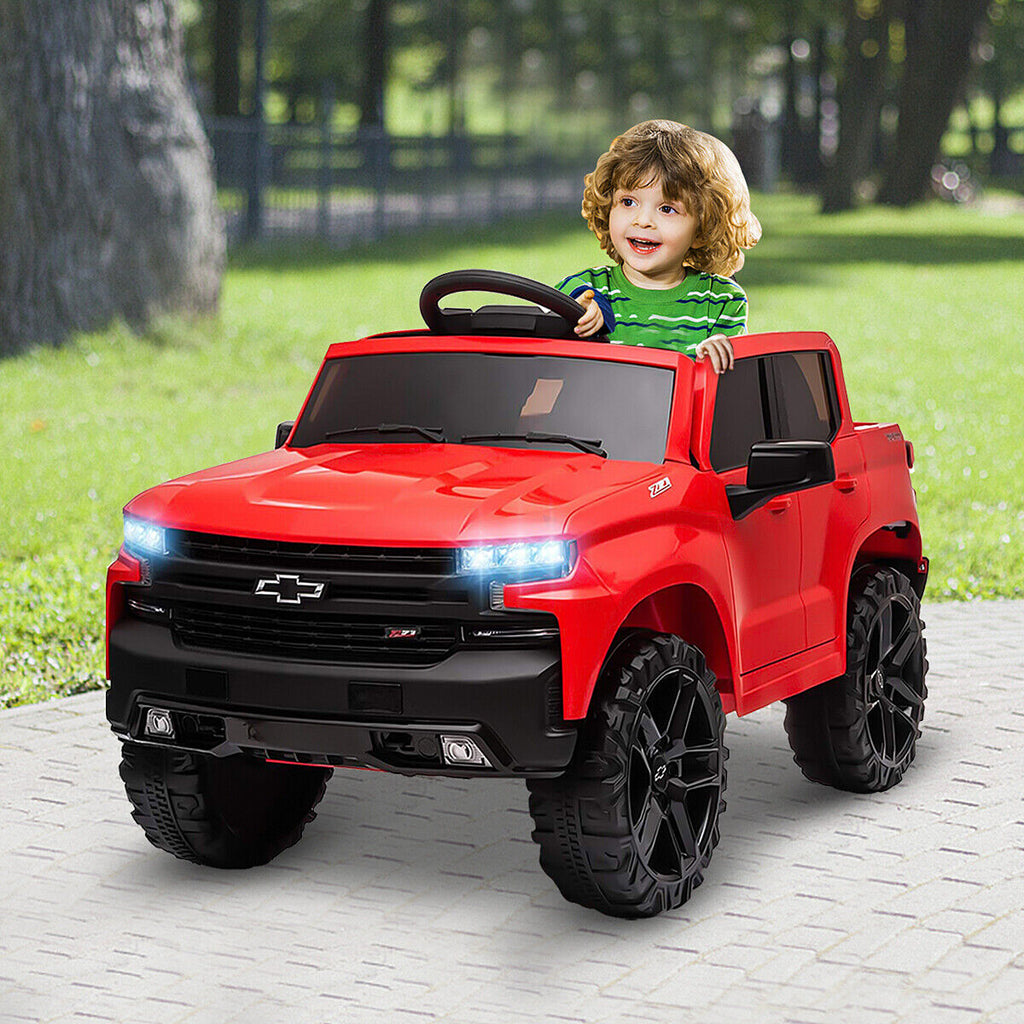 Kimbosmart Chevrolet Silverado 12V Ride On Car with Remote Control for Kids