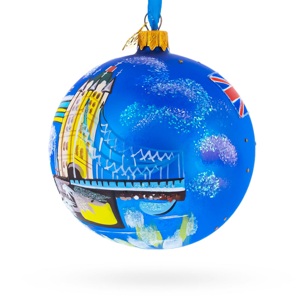 Tower Bridge, London, United Kingdom Glass Ornament 4 Inches