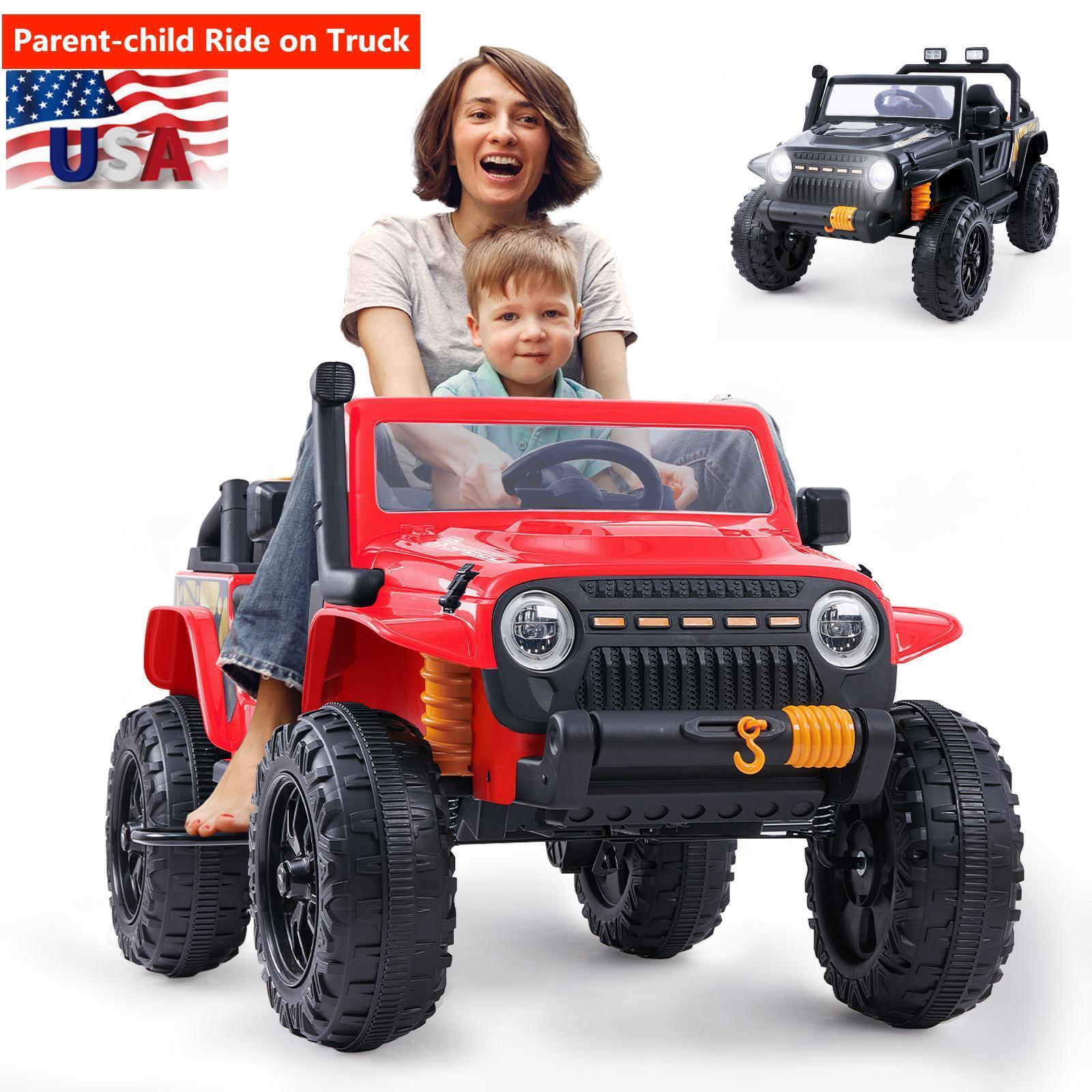 KLOKICK 12V Electric Kids Ride-On Truck with MP3, LED Lights, and Remote Control - 3 Speed Options