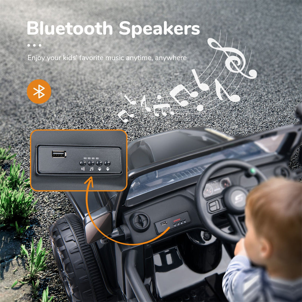 Parent-Child Ride-On Truck with Remote Control, FM Radio, and Bluetooth - 12V