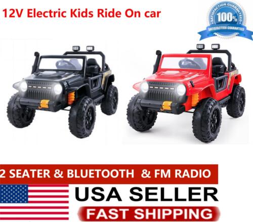 KLOKICK 14V Electric Ride-On Truck for Kids with 2 Seats, Remote Control, and FM Radio