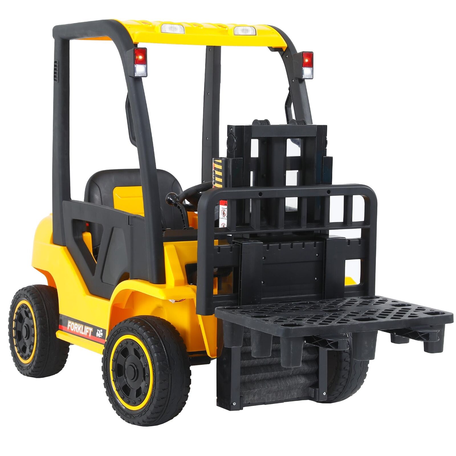 LED-Equipped Electric Forklift Toy with Battery-Powered Lifting Rod