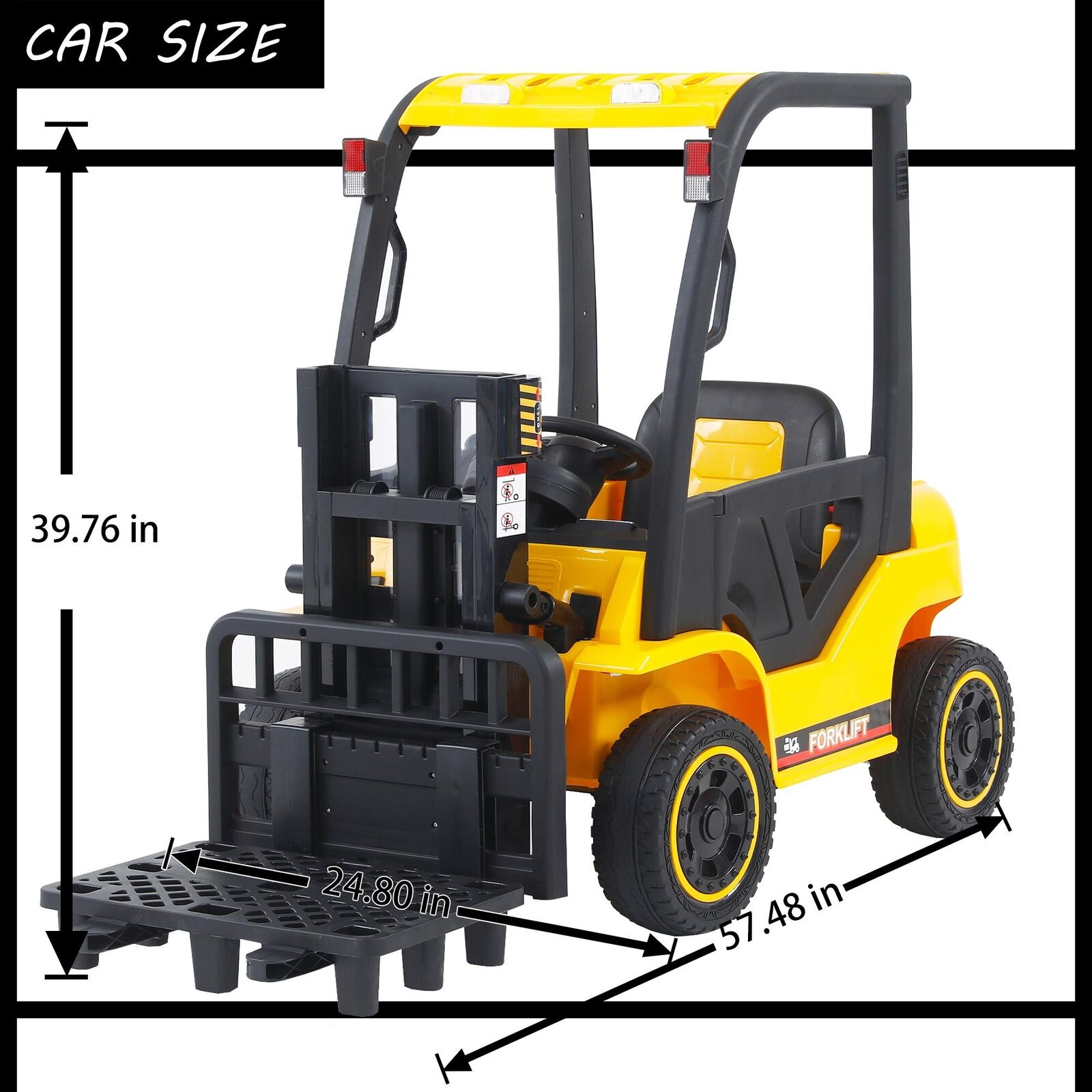 LED-Equipped Electric Forklift Toy with Battery-Powered Lifting Rod