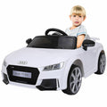 Licensed 12V Audi TT RS Remote Control Electric Ride-On Car for Kids with MP3 Player - White
