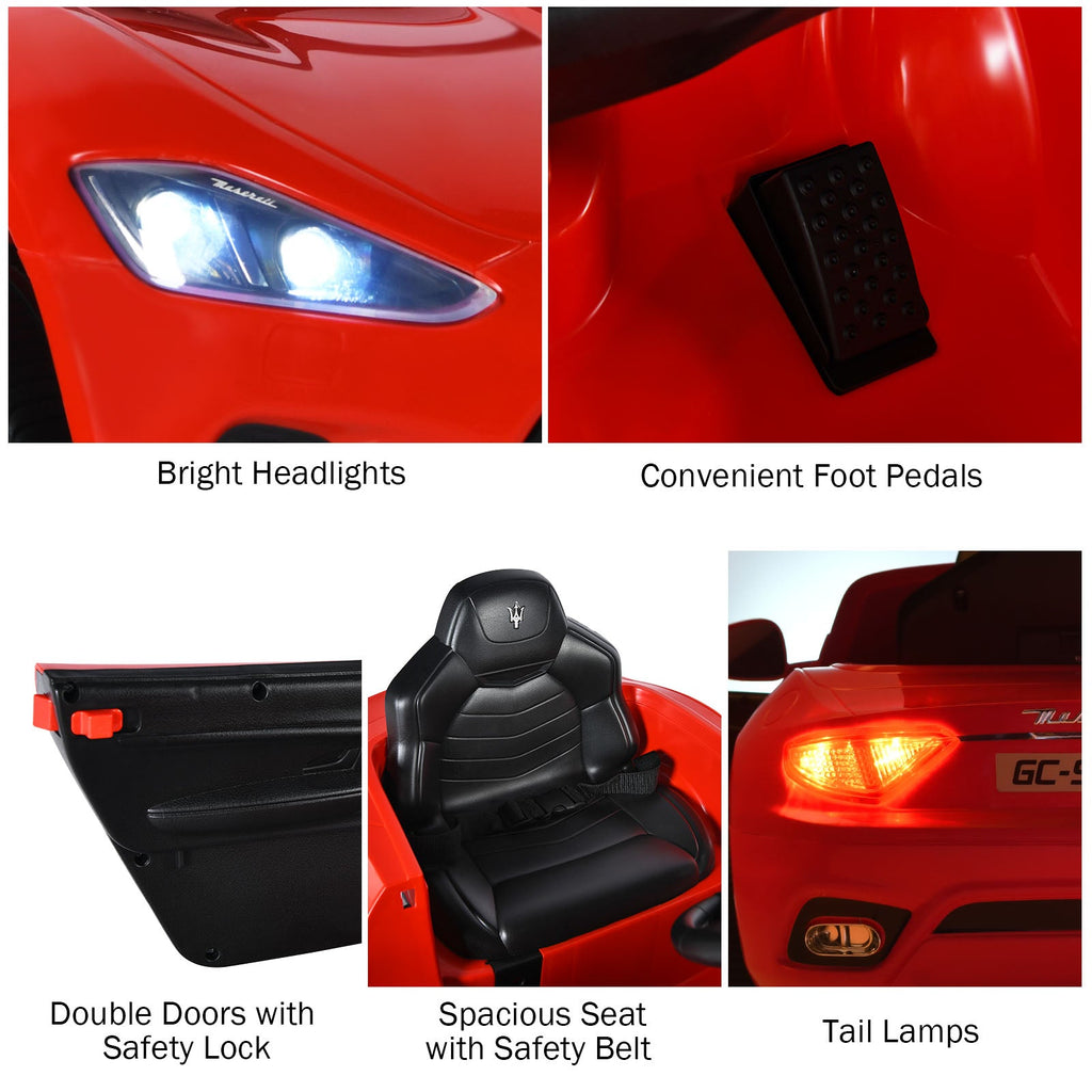 Licensed 12V Maserati GranCabrio Kids Ride On Car with Remote Control and Lights