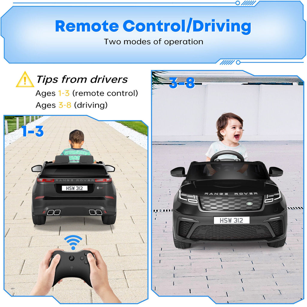 Licensed 12V Rover Electric Ride-On Car for Kids with Remote Control and Music Player