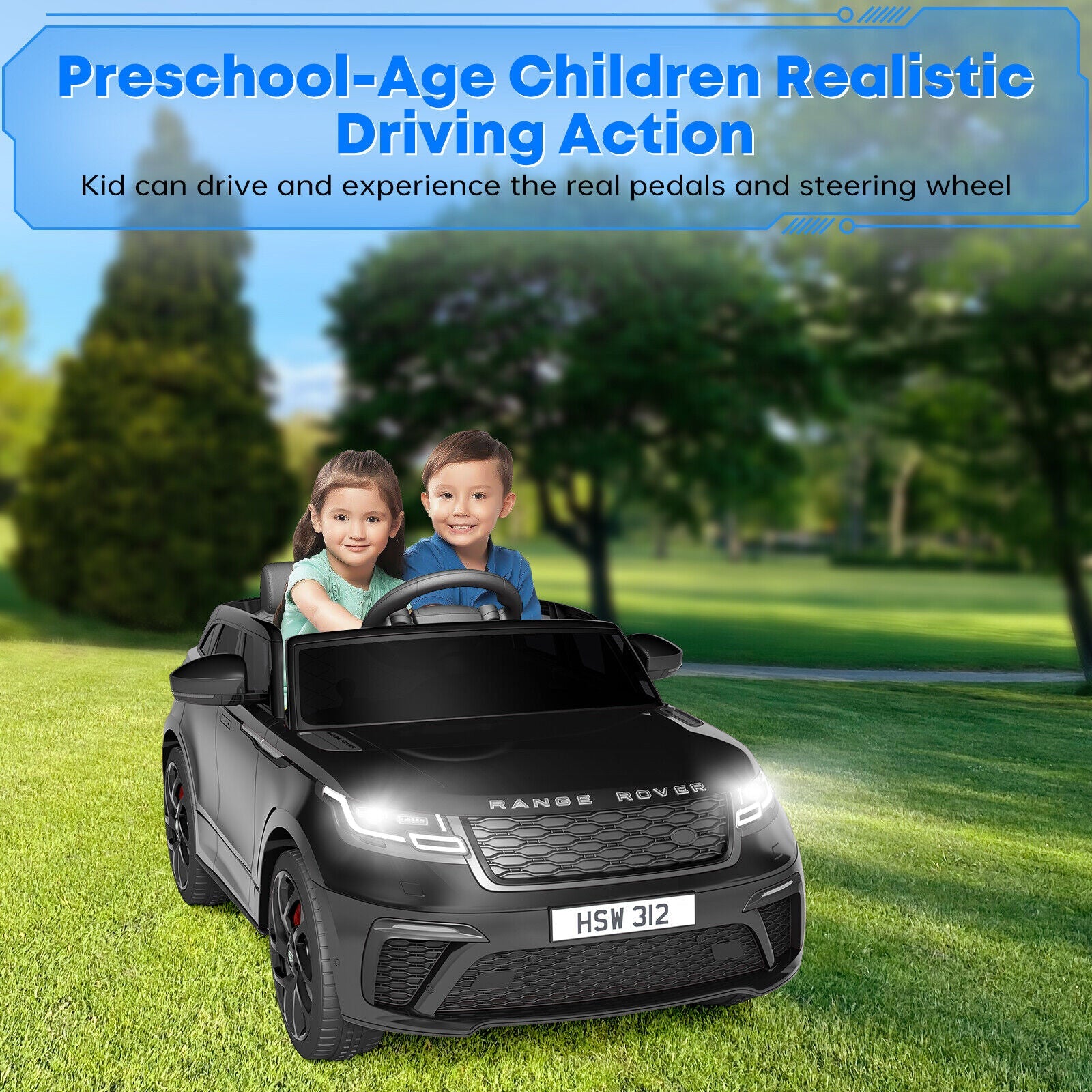Licensed 12V Rover Electric Ride-On Car for Kids with Remote Control and Music Player