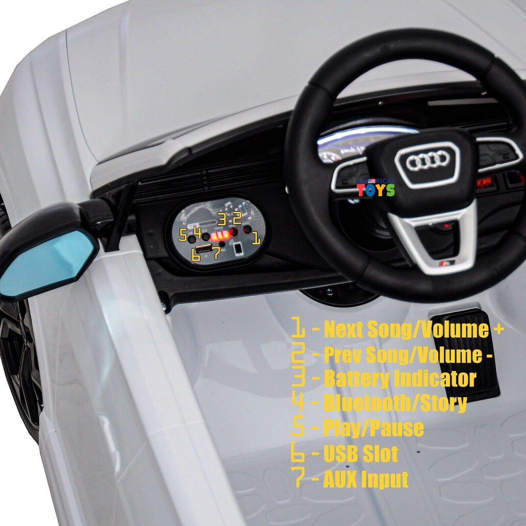 Licensed Audi 12V Electric Ride-On Car for Kids with Remote Control and MP3 Player - Available in Multiple Colors