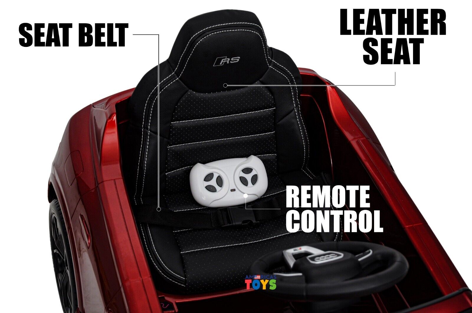 Licensed Audi 12V Electric Ride-On Car for Kids with Remote Control and MP3 Player - Available in Multiple Colors