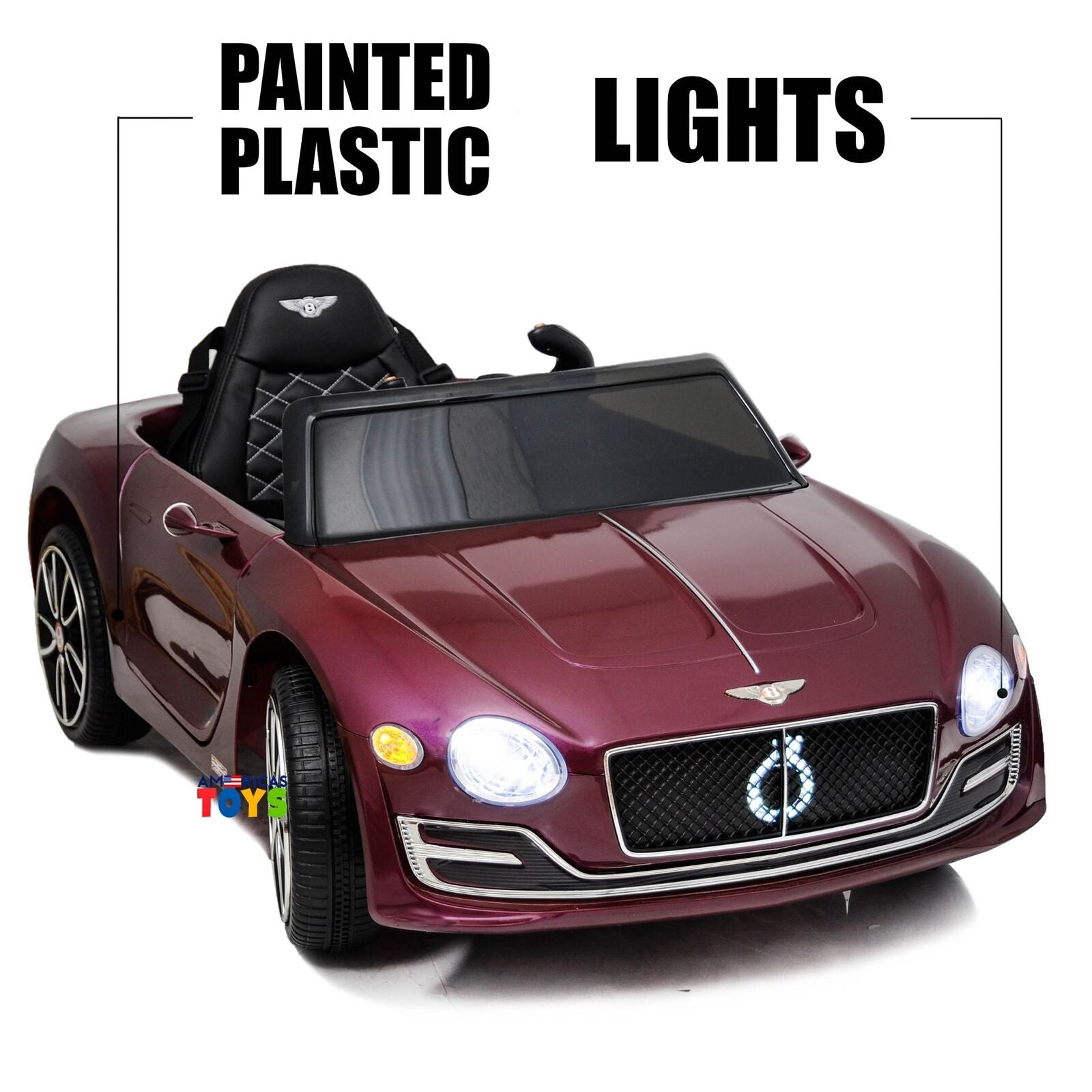 Licensed Bentley 12V Ride On Car with Radio, Remote Control, MP3 Player - Available in Multiple Colors for Kids