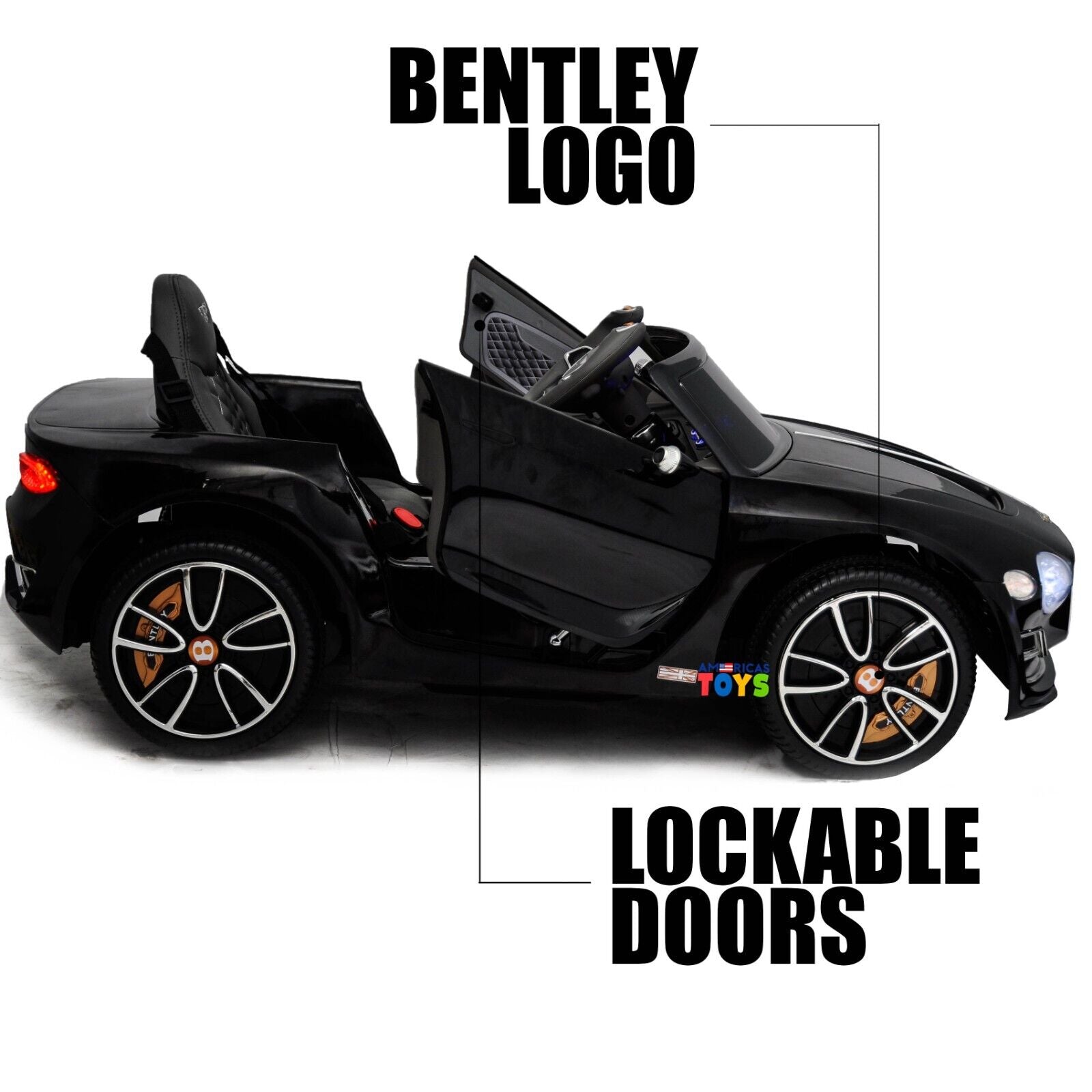 Licensed Bentley 12V Ride On Car with Radio, Remote Control, MP3 Player - Available in Multiple Colors for Kids