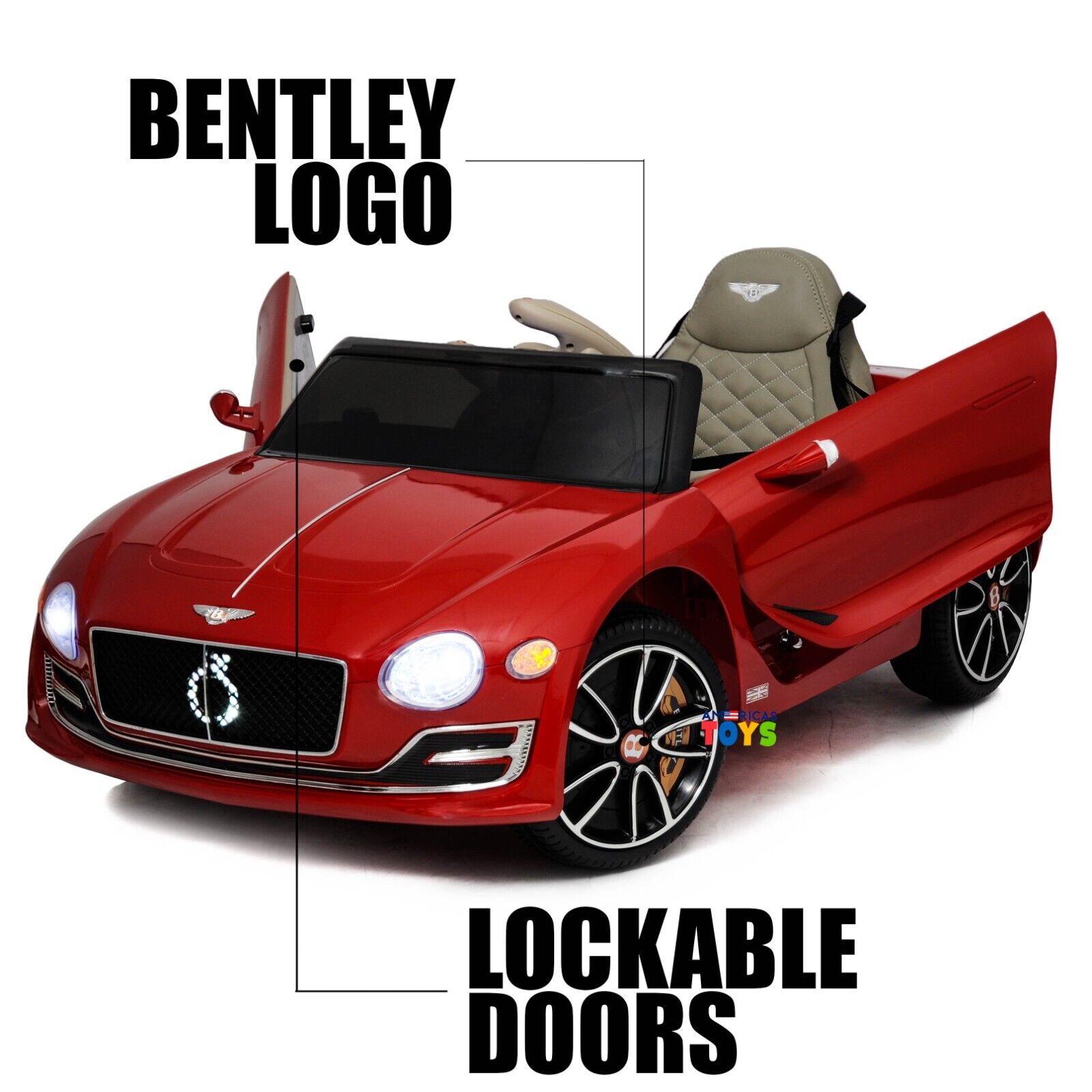 Licensed Bentley 12V Ride On Car with Radio, Remote Control, MP3 Player - Available in Multiple Colors for Kids