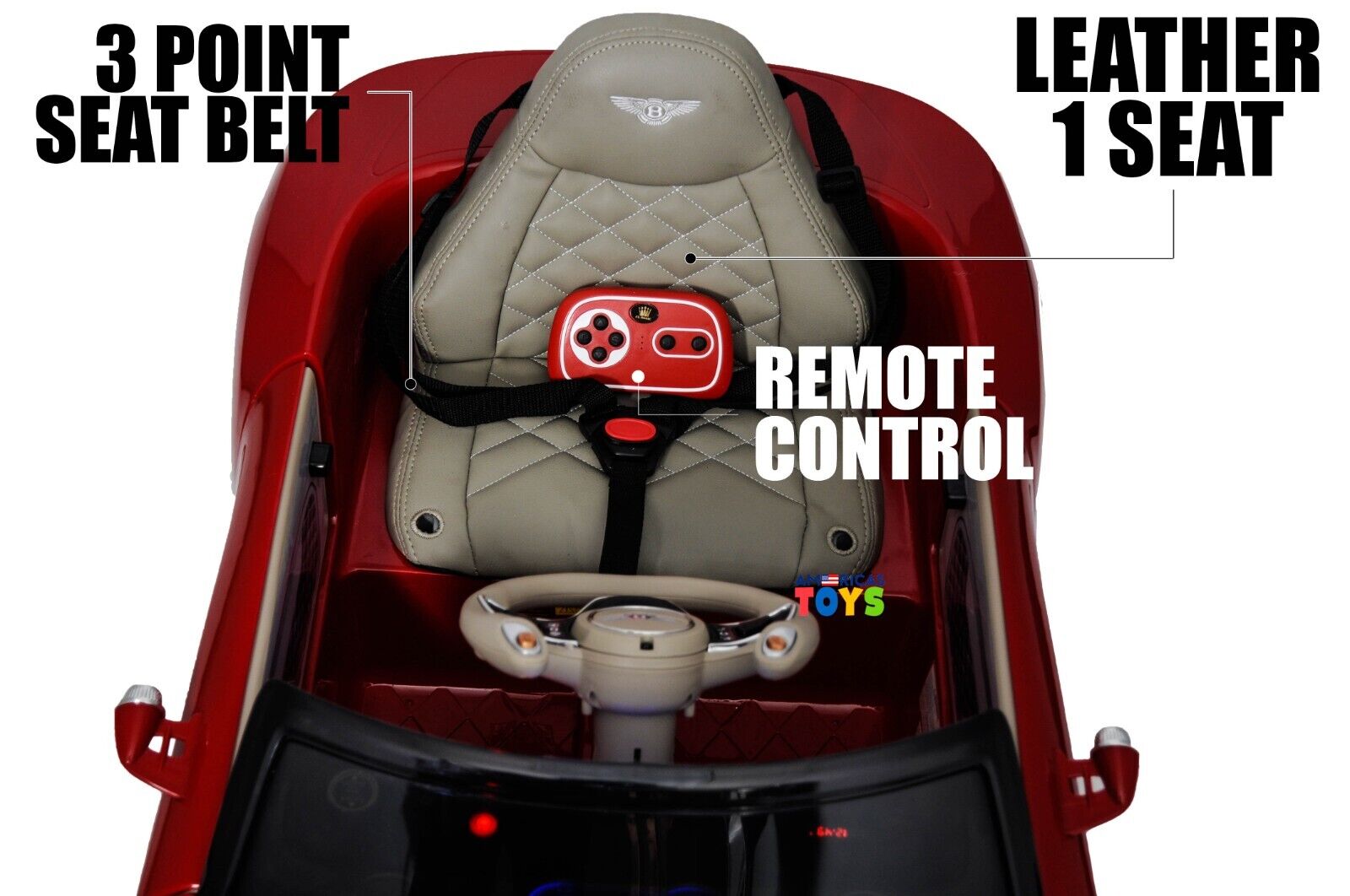Licensed Bentley 12V Ride On Car with Radio, Remote Control, MP3 Player - Available in Multiple Colors for Kids