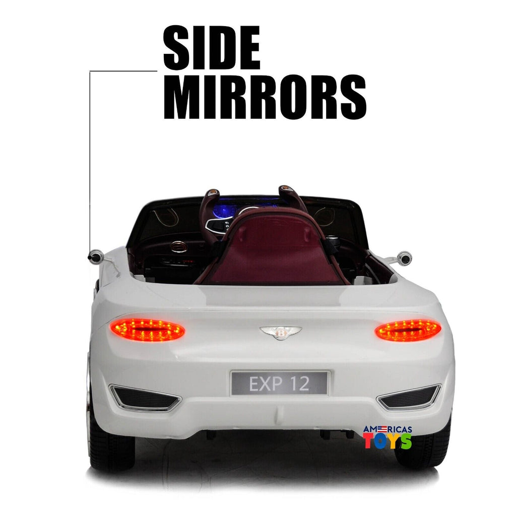Licensed Bentley 12V Ride On Car with Radio, Remote Control, MP3 Player - Available in Multiple Colors for Kids