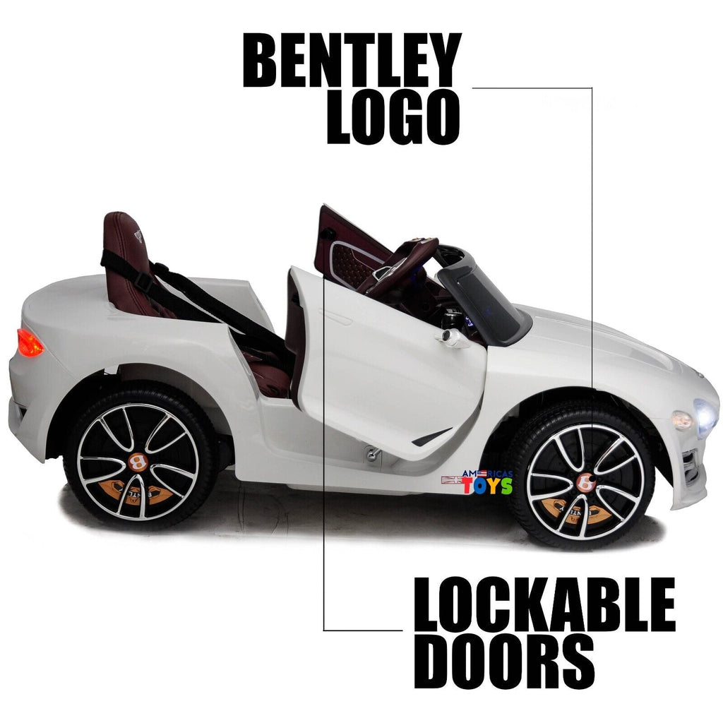 Licensed Bentley 12V Ride On Car with Radio, Remote Control, MP3 Player - Available in Multiple Colors for Kids