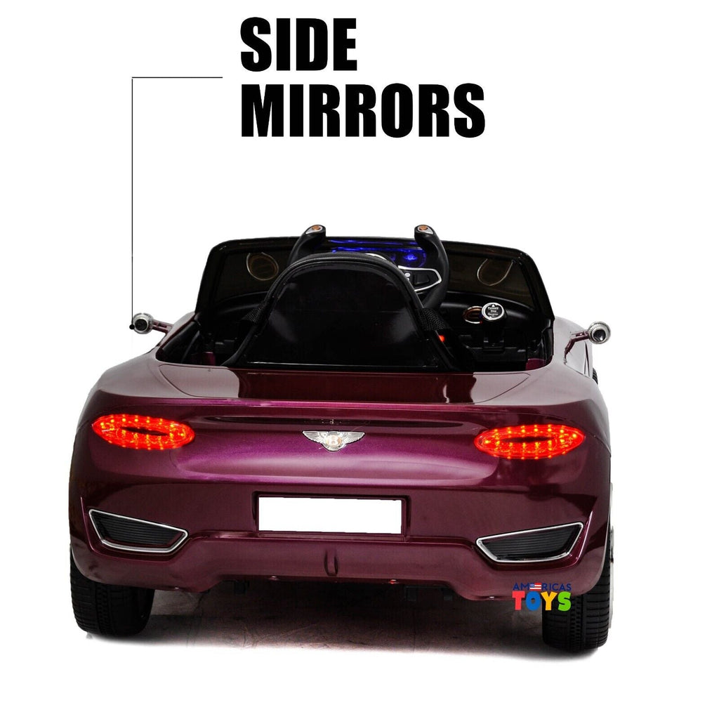 Licensed Bentley 12V Ride On Car with Radio, Remote Control, MP3 Player - Available in Multiple Colors for Kids